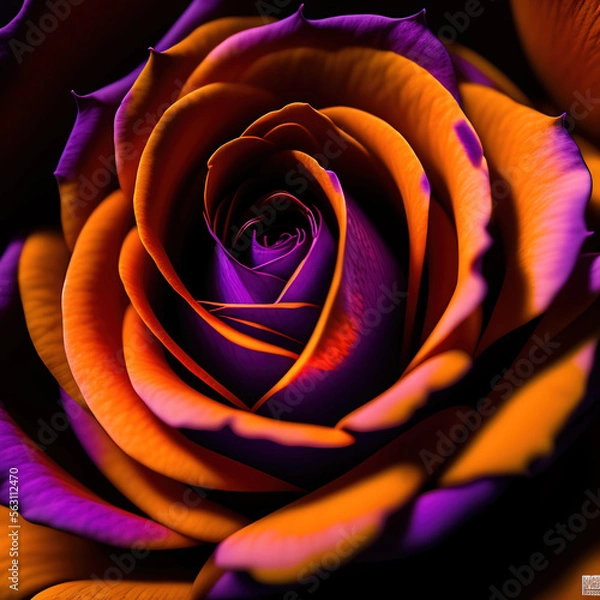Obraz Generative AI: Fresh roses flowers colored in shades of pink close up