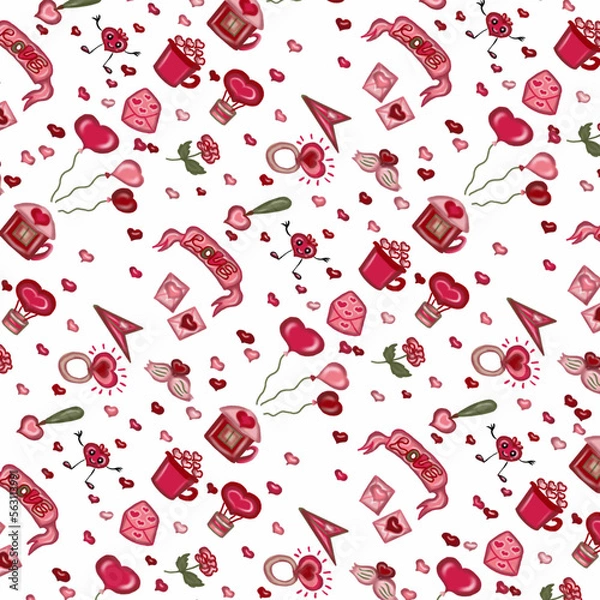Obraz seamless pattern with hearts valentines day heart 