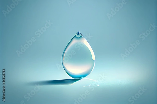 Fototapeta drop of water on blue background, generative ai
