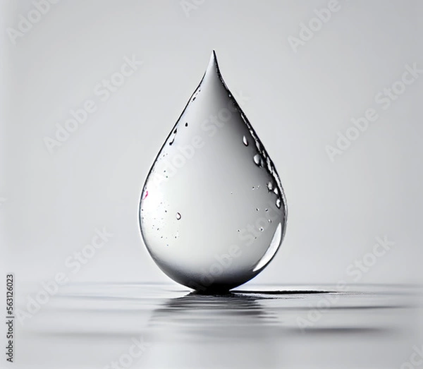 Fototapeta drop of water on white, generative ai