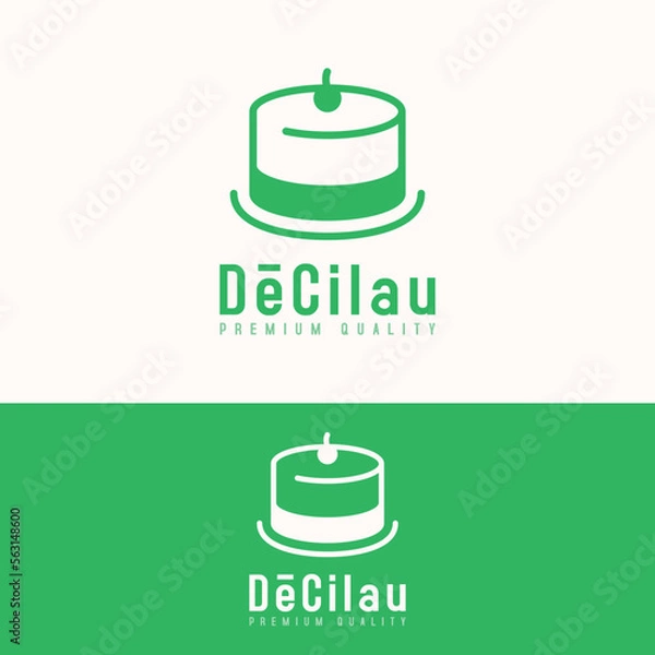 Obraz elegant sweet cake logo template