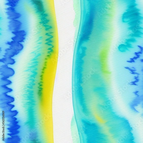 Fototapeta Seamless pattern, abstract watercolor background with drops, AI generated