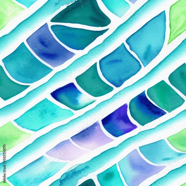 Fototapeta Abstract watercolor seamless background pattern, AI generated