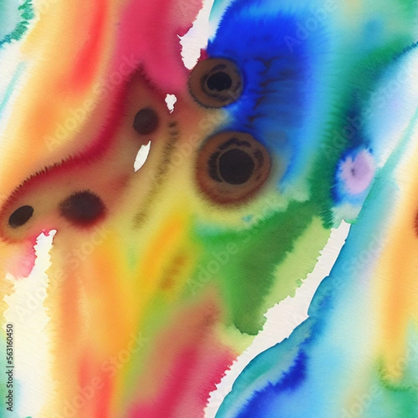 Fototapeta Seamless abstract watercolor background, ai generated