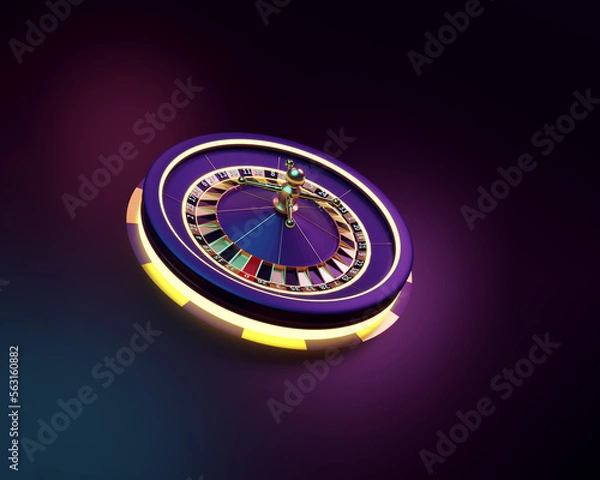 Fototapeta Dark Style Roulette 3D Render