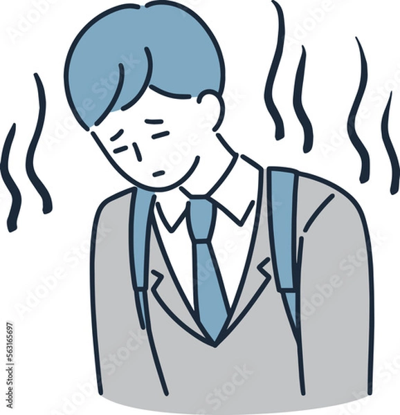 Obraz 落ち込む男性　シンプルイラスト