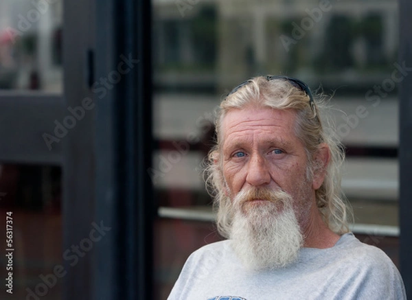 Obraz Homeless man with beard