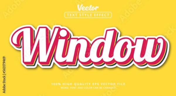 Obraz Editable text effect, Window text with vintage color style