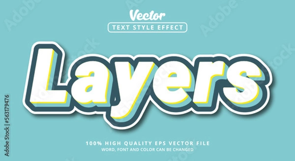 Obraz Layers text with layered style and modern style Editable text effect