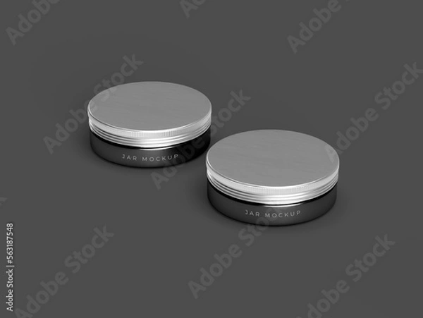 Obraz  3d Rendering blank cosmetic jars 