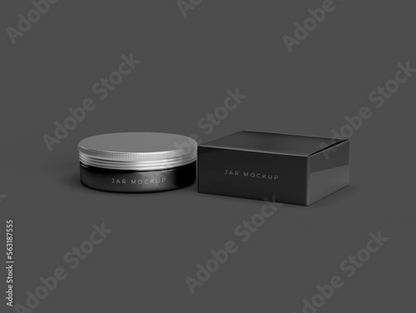 Obraz 3 rendering blank cosmetic jars and boxes mockup