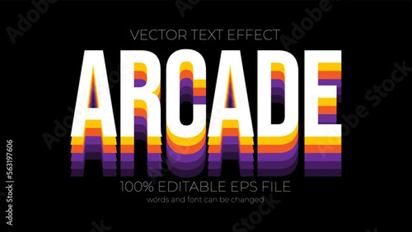 Fototapeta arcade text effect style, EPS editable text effect