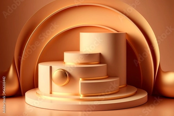 Obraz Luxury slice podium and dreamy. Concept scene stage showcase for new product Generative AI