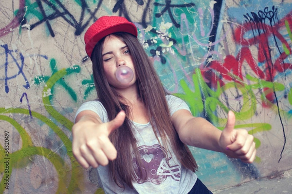 Obraz trendy beautiful long haired model posing