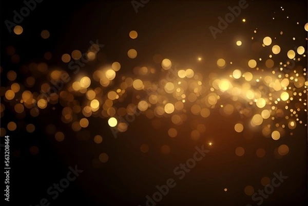 Fototapeta Gold and silver magic elegant glitter light glowing background, gold and dark backgound