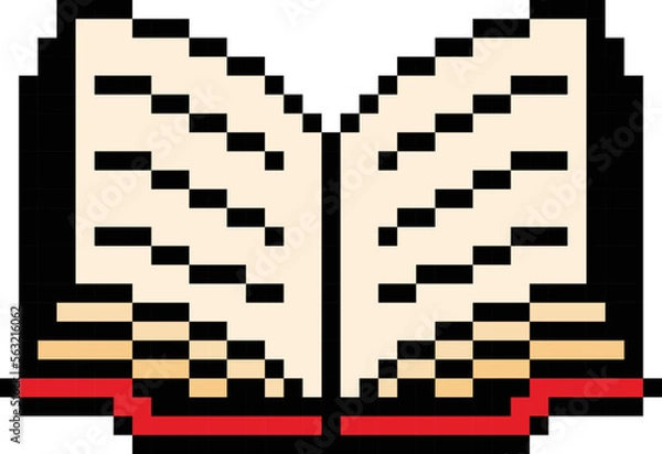 Obraz Open book pixel art vector