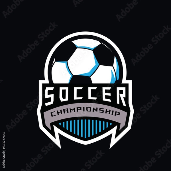Fototapeta Vector soccer football championship logo design premium vector