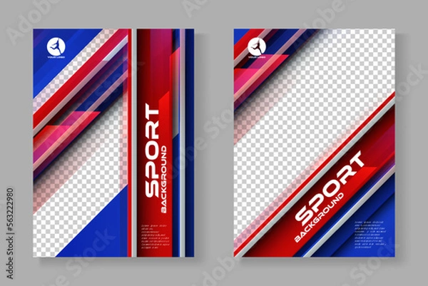 Obraz Vector layout design with sport style can use for gym promotion, poster tournament, invitation cup event, banner championship.