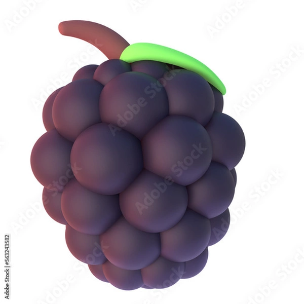 Fototapeta Blackberry in 3D render for graphic asset web presentation or other