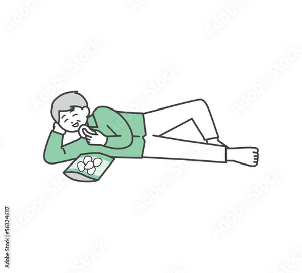 Fototapeta だらだらしてる男性のイラスト素材