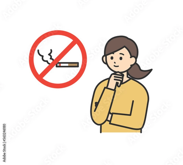 Fototapeta 煙草を吸う女性のイラスト素材