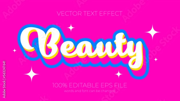 Obraz beauty text effect style, EPS editable text effect