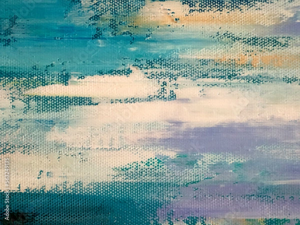 Obraz Abstract blurred multicolor background. Fragment of a drawing on canvas.