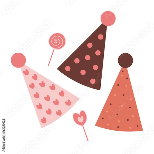 Obraz Birthday party hats. Design elements for holiday.