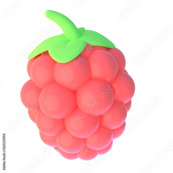 Obraz Raspberry in 3D render for graphic asset web presentation or other