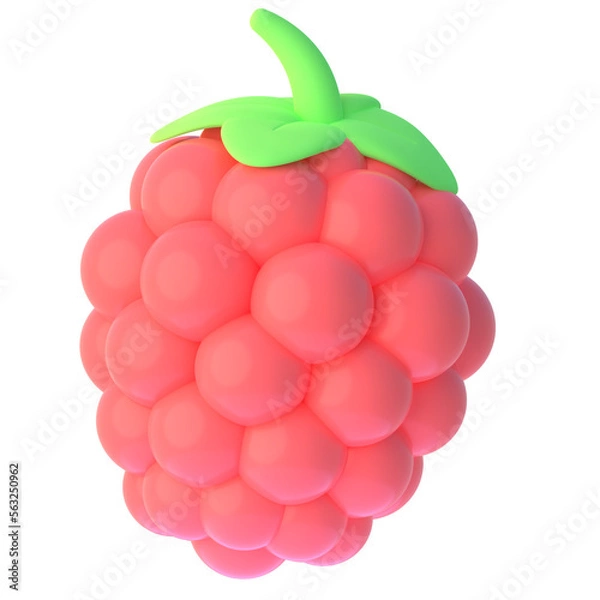 Obraz Raspberry in 3D render for graphic asset web presentation or other