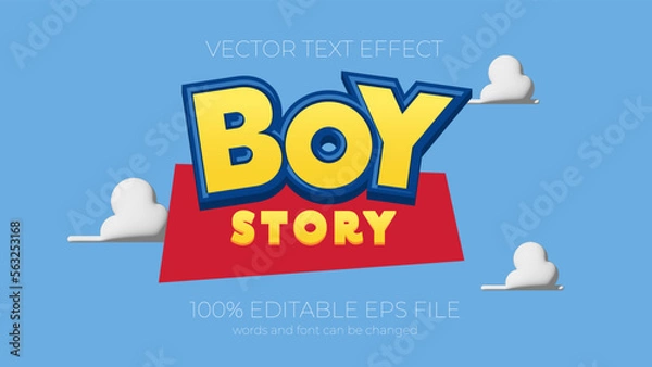 Fototapeta boy story text effect style, EPS editable text effect