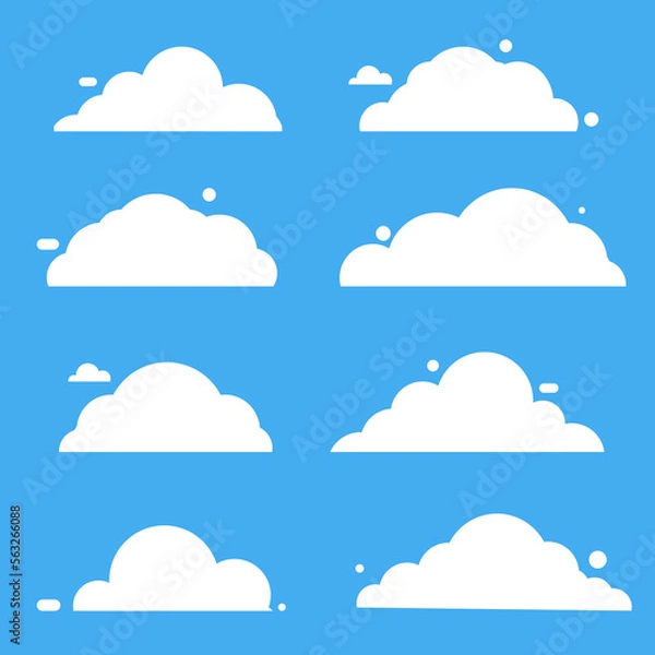 Fototapeta Clouds Set Isolated Blue Background