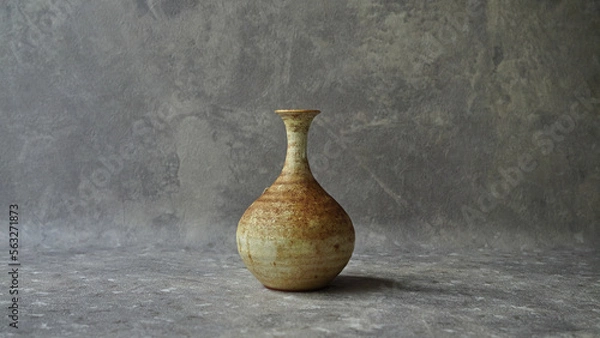 Obraz 古い陶器の花瓶とドライフラワー　インテリア　アンティーク