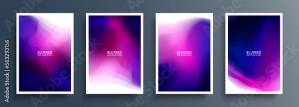 Fototapeta Set of multicolored backgrounds with abstract dark colored gradients. Vibrant color graphic templates collection for brochures, posters, flyers and covers. Vector illustration.