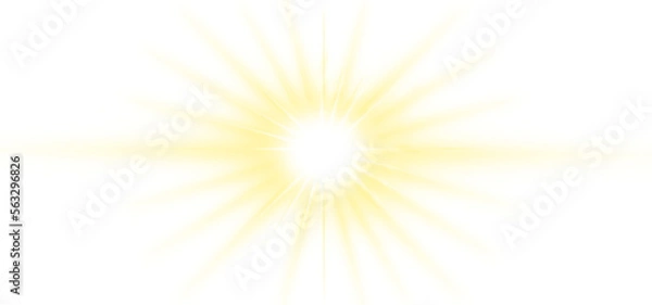 Obraz shining sun light effect transparent isolated