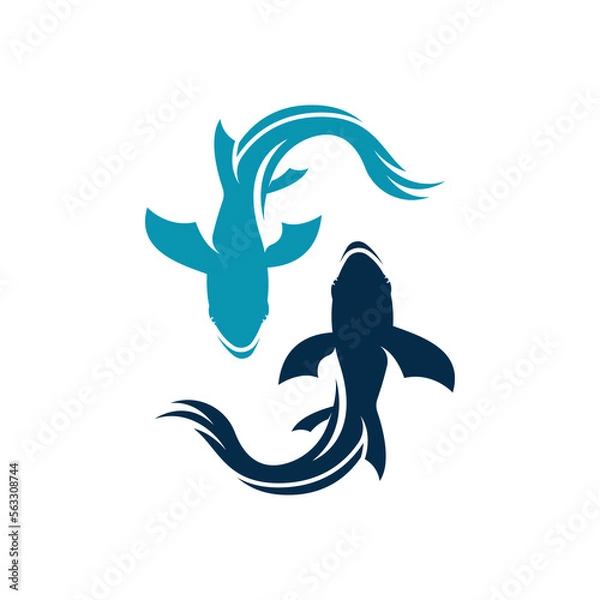 Fototapeta Fish logo icon template creative