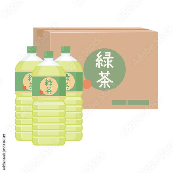 Obraz ケース売りのペットボトルの緑茶