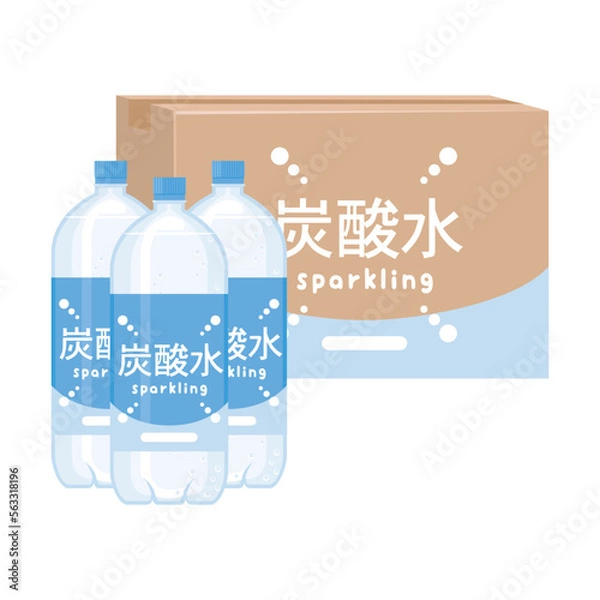 Obraz ケース売りの炭酸水のペットボトル