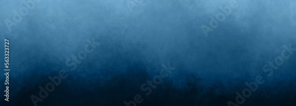 Fototapeta Deep blue paint cloud pattern abstract gradient illustration background dark mist fog smoke color art wallpaper texture vintage grunge paper with dark border in web banner header backdrop image design