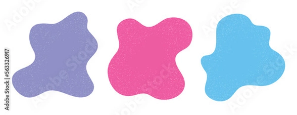 Fototapeta Organic colorful blob shape isolated on transparent background. Abstract fluid shapes vector set, simple decoration forms