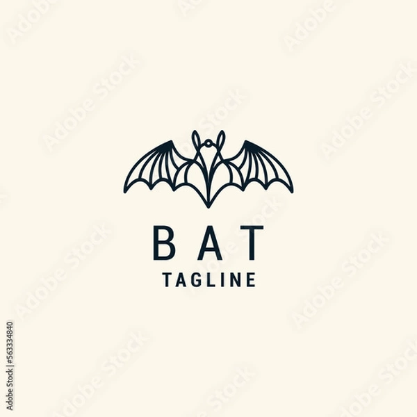 Obraz Flying bat design icon logo template