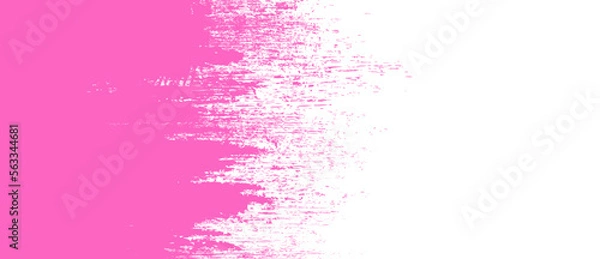 Fototapeta Pink brush stroke background. Pink ink splash on backdrop. Brush background for wallpaper, paint splatter template, dirt banner, watercolor design, dirty texture. Trendy brush background, vector