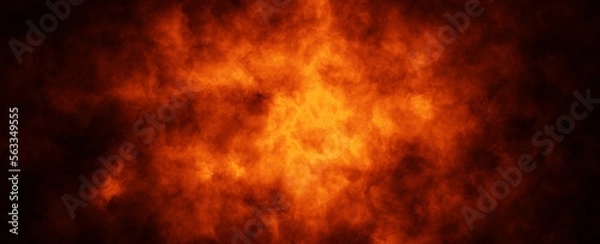 Obraz Illustrated dark red fire flames copy space background.