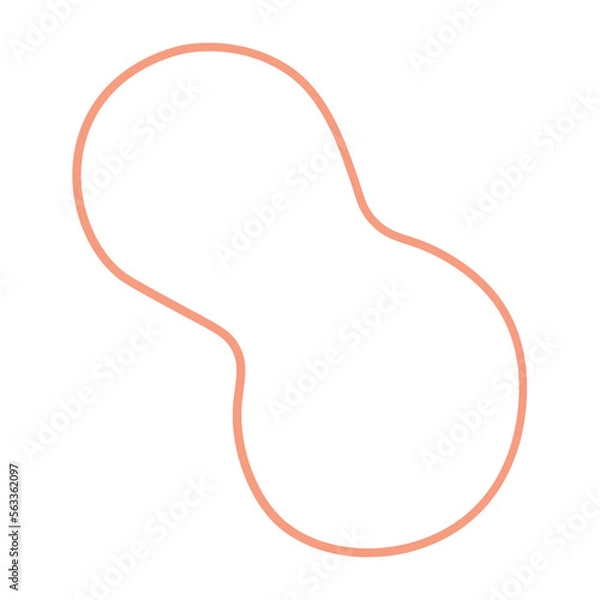 Fototapeta Abstract boho line blob shapes simple hand drawn.