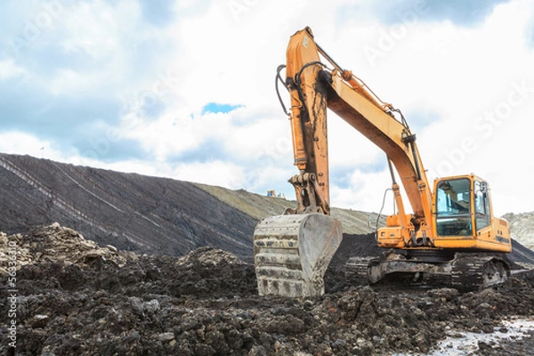 Obraz Backhoe and Coal Seam