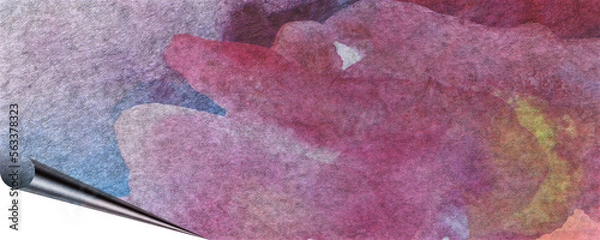 Obraz unique background design of paint splashes and brush strokes with transparent media and page curl