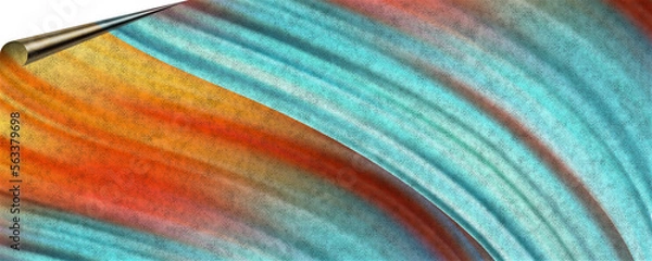 Obraz brush strokes background multicolours with velvet surface and page curl
