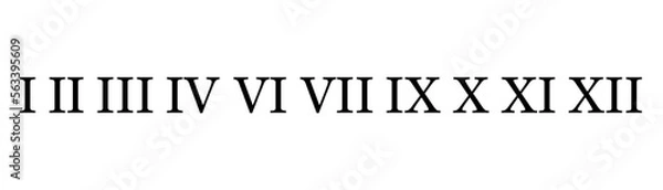 Obraz Roman numerals from one to ten
