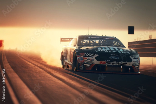 Fototapeta NASCAR, Motorsports, Generative AI, Illustration