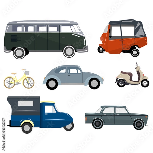 Fototapeta Transportation set element